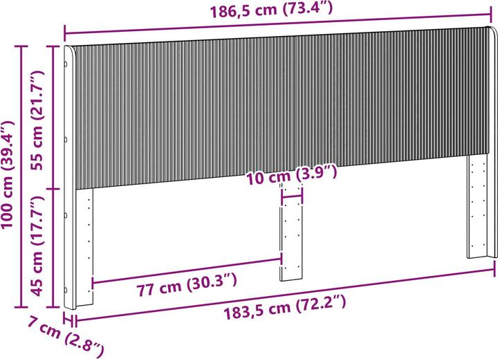 Actual product image vidaXL Modernes Kopfteil (186.50 x 7 x 100 cm)