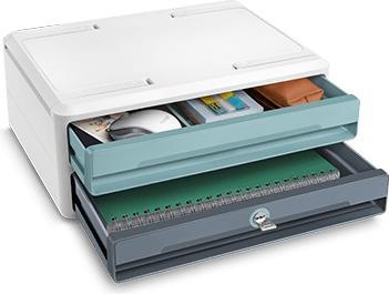 Cep Ladebox MoovUp met slot mint, grijs DIN A4 liggend met 2 lades (A4)