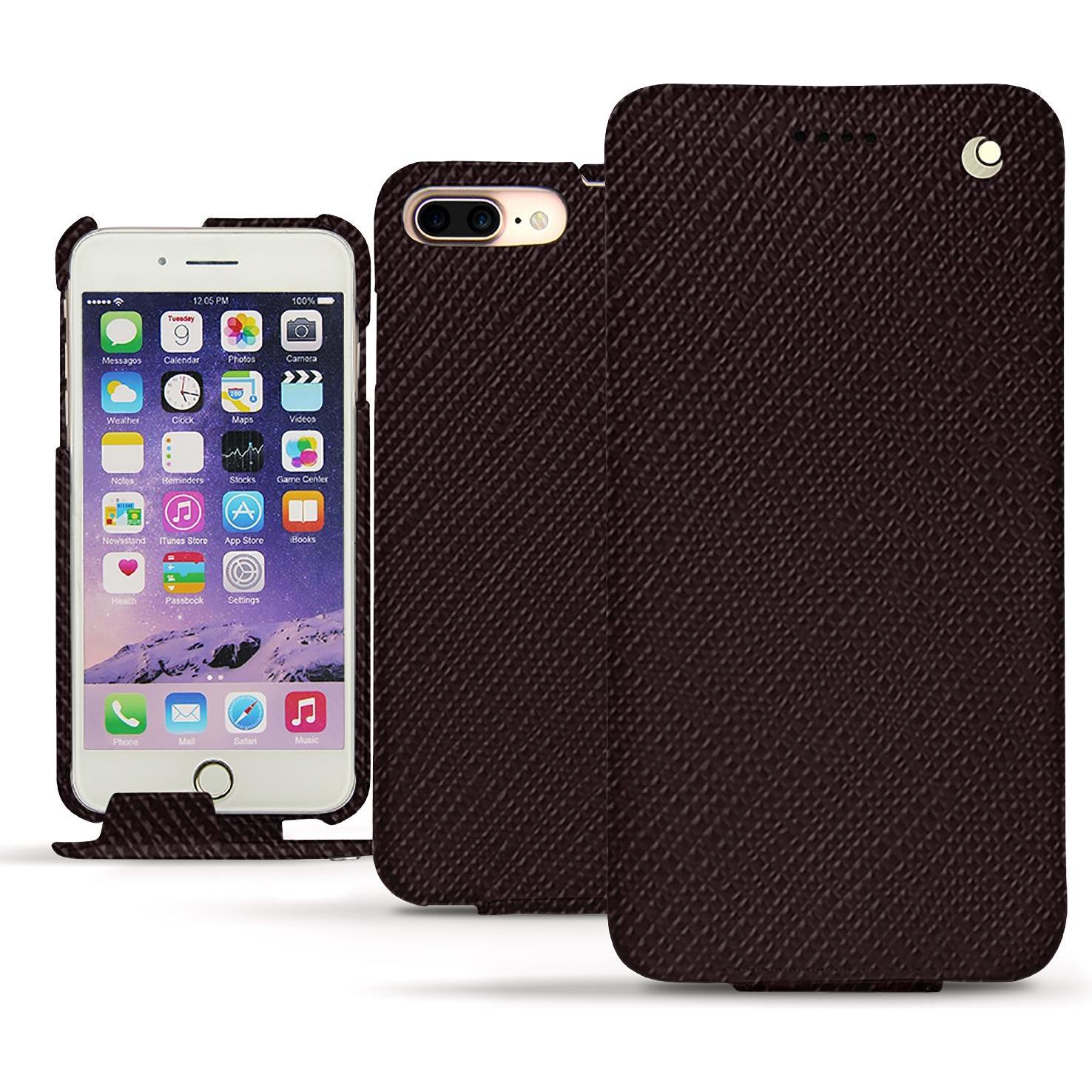 Noreve Lederschutzhülle vertikal (Apple iPhone 7 Plus), Smartphone Hülle, Braun