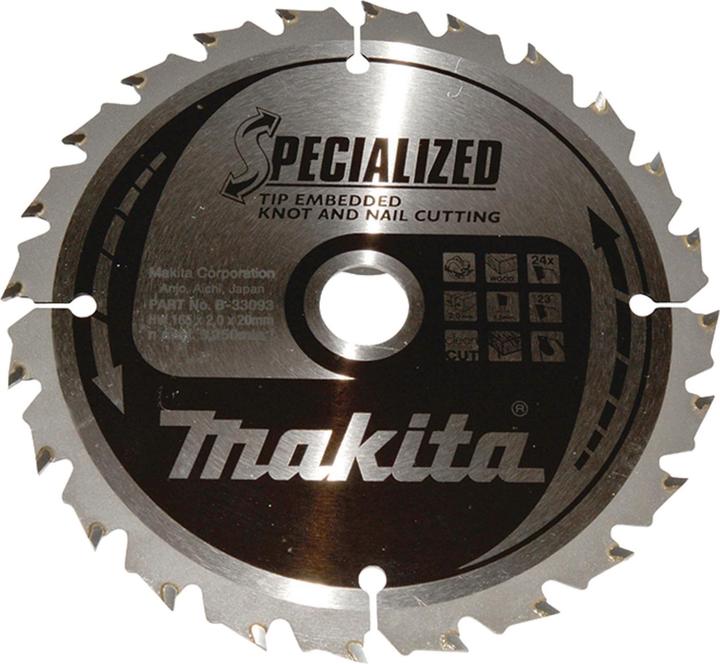 Actual product image Makita SPECIALIZED saw blade 165x20x24Z