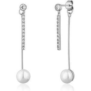 JVD, Ohrringe, - Stylish silver earrings 2 in 1 with zircons SVLE1585XD2P100