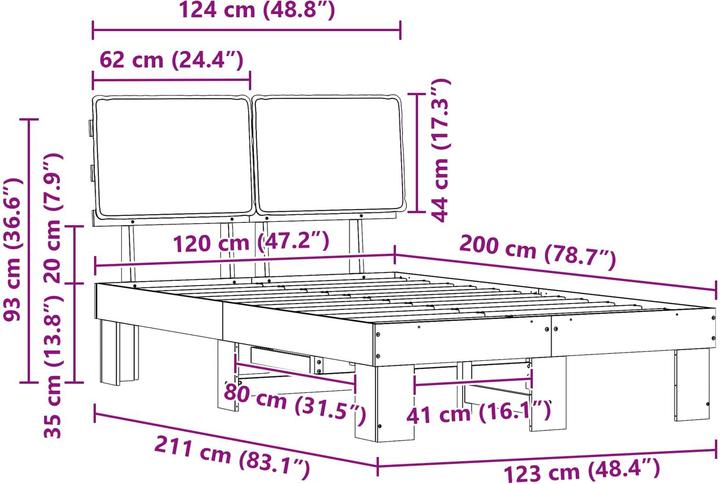 Image du produit vidaXL Bettrahmen (120 x 200 cm)