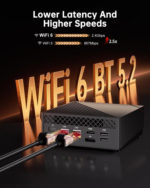 Image du produit NiPoGi Mini PC AM06 PRO mit Ryzen 7 5825U, WiFi 6 und 4K Triple Display (512 Go, 32 Go, AMD Ryzen 7 5825U)