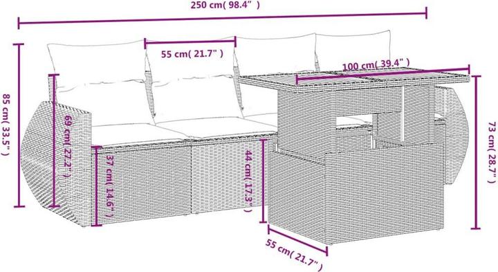 Produktbild vidaXL Garten Sofagarnitur