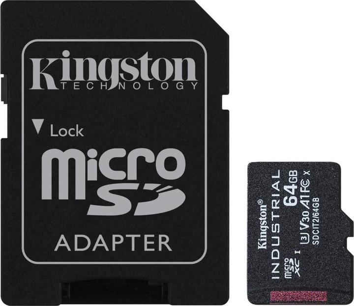 Productafbeelding Kingston microSDXC Industrieel (64 GB, microSDXC, microSDHC, U3, UHS-I)