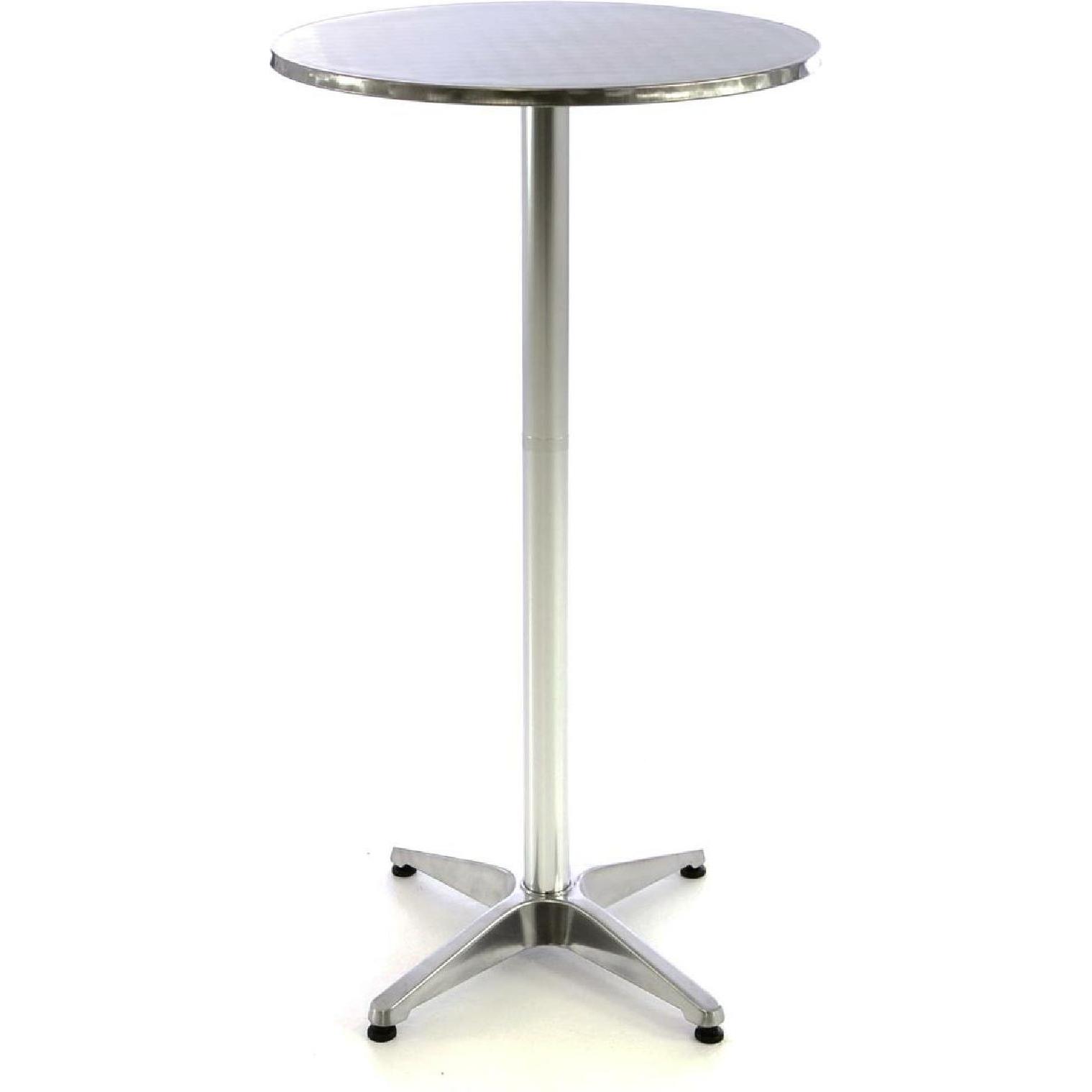 VCM, Gartentisch + Balkontisch, Stehtisch Bistrotisch klappbar Edelstahl Aluminium Ø60 x H115/75 cm (60 cm)