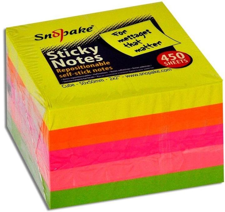 Produktbild Snopake Haftnotizen Neon-farbig Mini 400 Blatt 50mmx50mm (50 x 50 mm)