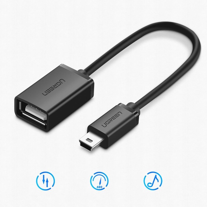 Produktbild Ugreen OTG mini USB adapter US249 (black) (0.10 m, USB 2.0)