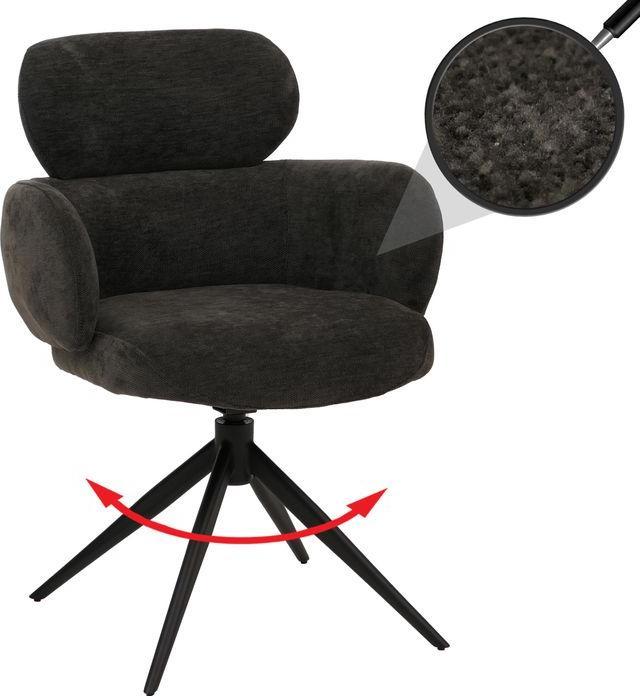 Immagine prodotto Mendler Esszimmerstuhl HWC-O77, drehbar Auto-Return, Stoff (310g/m²) Chenille Öko-Tex – anthrazit