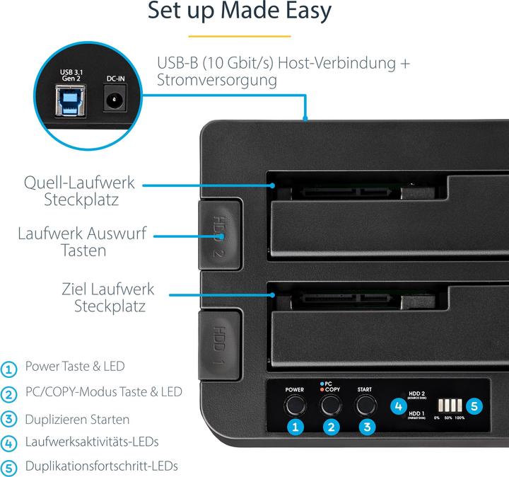 Produktbild StarTech Usb 3.1 Hdd Duplicator Dock