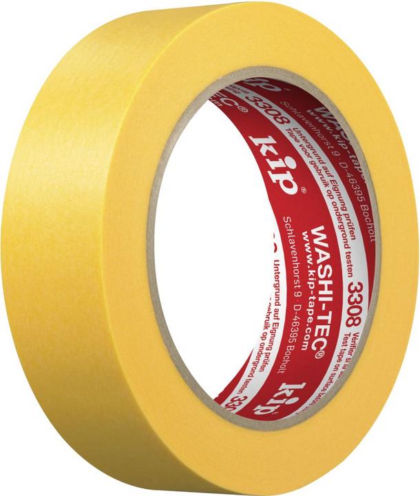 Actual product image Kip 30mm x 50m WASHITEC® PREMIUM PLUS yellow Goldkrepp®3308-30 (30 mm)