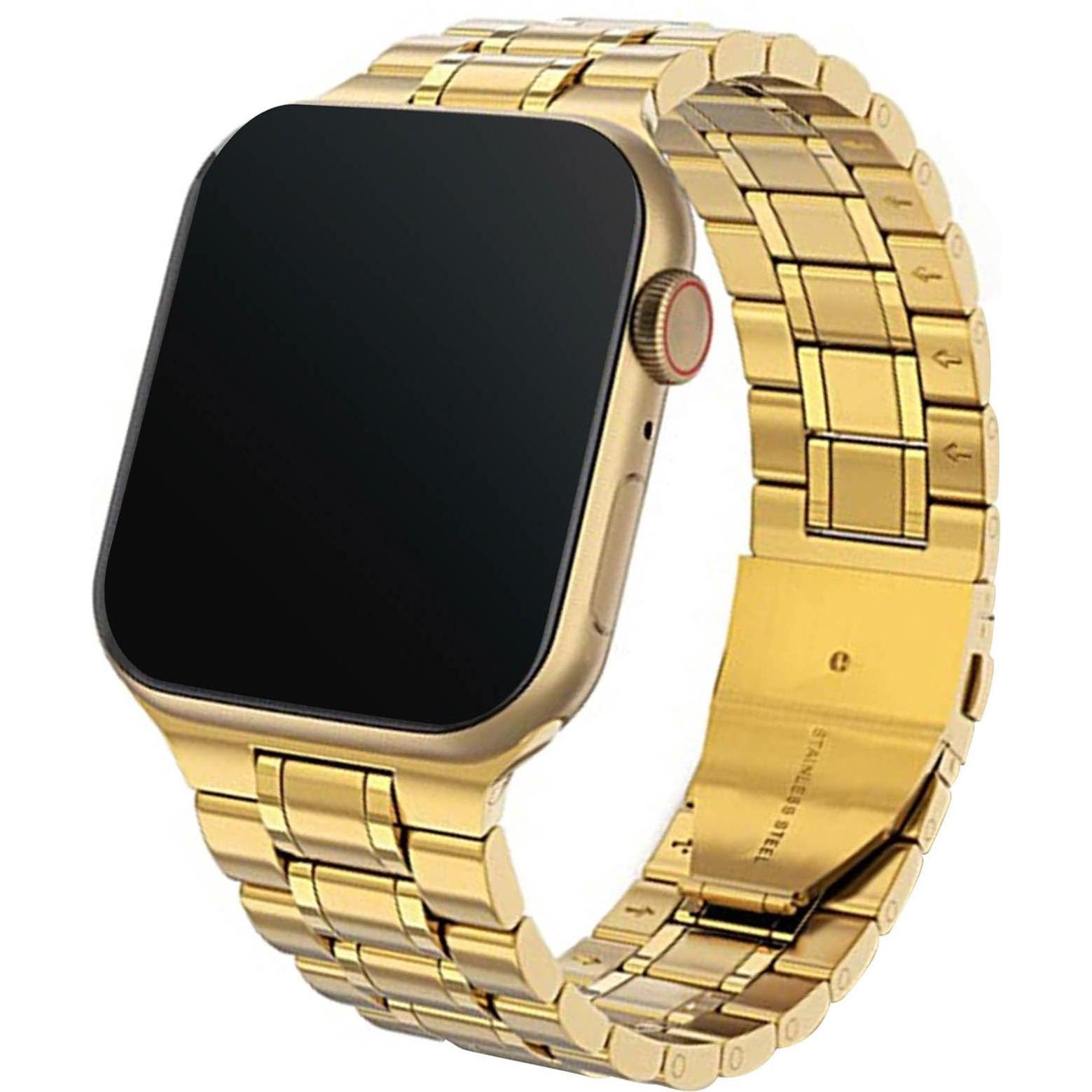 Avizar Ersatzarmband (Edelstahl, Apple Watch Series 6, Apple Watch Series 7, Apple Watch Series 8), Uhrenarmband, Gelb