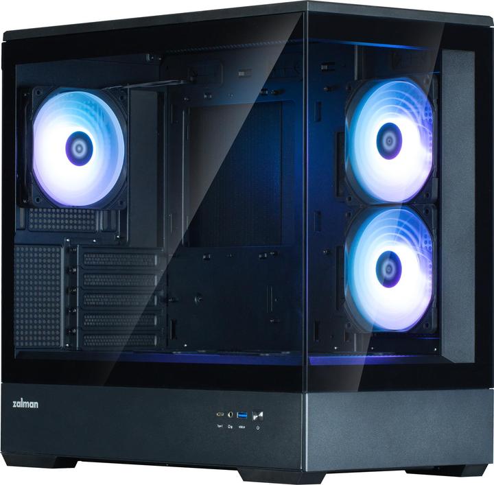 Productafbeelding Zalman GHE P30 V2 micro-ATX-behuizing Tempered Glass Panoramic View - Zwart (mATX, Mini-ITX)