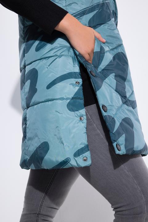 Image du produit Ulla Popken Doudoune matelassée HYPRAR sans manches, matière déperlante recyclée, motif léopard (54)