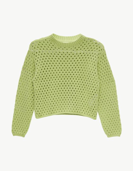 Produktbild s.Oliver Strickpullover Strickpullover mit Lochmuster im Boxy-Schnitt (L)