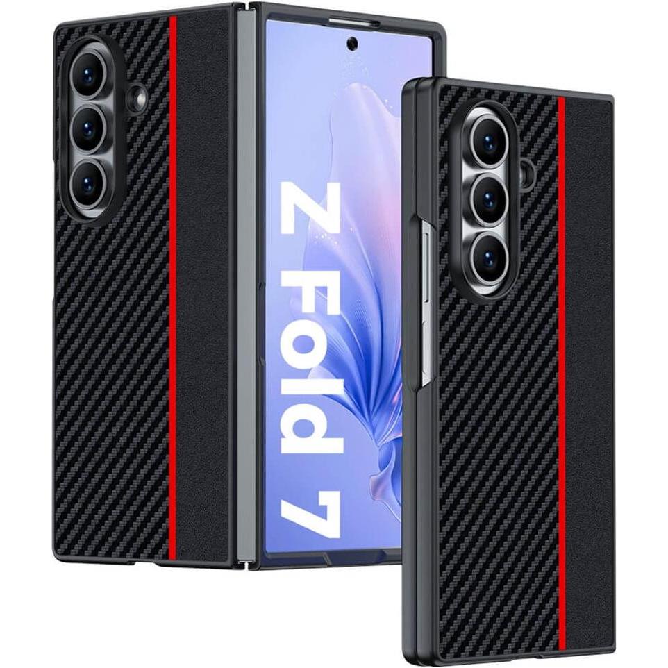 LC.Imeeke Hülle Carbon Fiber (Samsung Galaxy Z Fold7), Cover smartphone, Nero