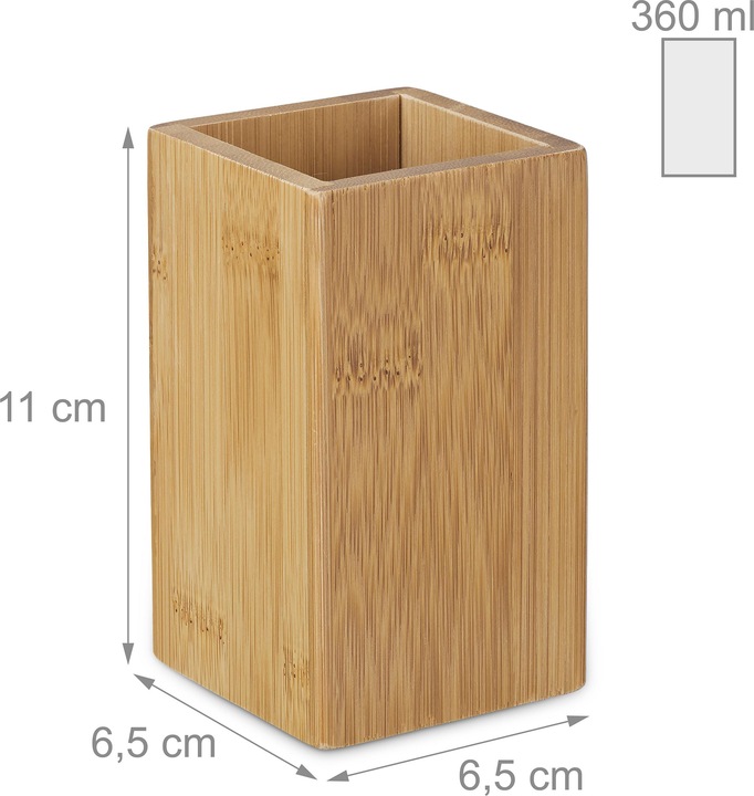 Image du produit Relaxdays Gobelet à dents (6,5 x 6,5 x 11 cm)