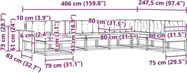 Produktbild vidaXL Outdoor-Sofa