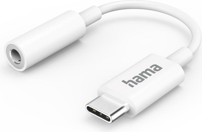 Image du produit Hama Adaptateur USB-C vers prise audio 3,5 mm, blanc (USB Type C, Jack 3.5mm)