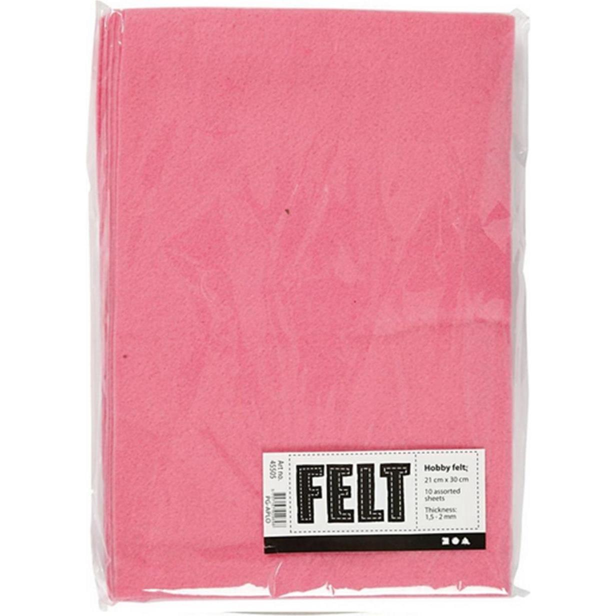 Creativ Company Hobbyvilt Roze A4, 10 Vellen