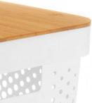 Produktbild Kinvara gelochte Mehrzweckbox mit kleinem weissen Bambusdec (17.50 cm)