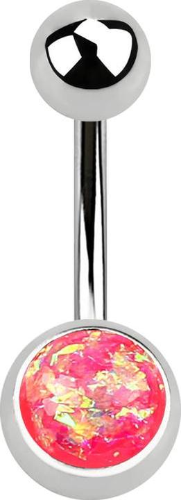Immagine prodotto Star Piercing Argento banana con glitter rosa opalino (senza ottone, Acciaio chirurgico 316L)