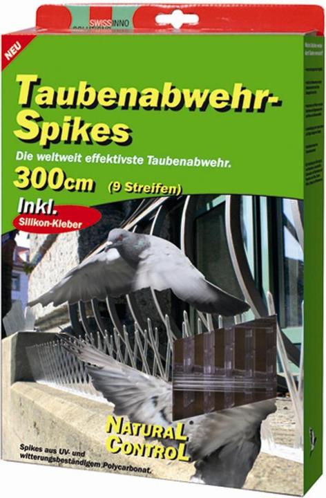 Produktbild Swissinno Taubenabwehrspikes transparentes Polycarbonat 300cm inkl. Silikonkleber