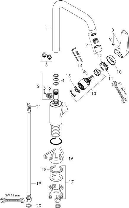 Produktbild hansgrohe Focus M41 Einhebel-Küchenarmatur 260, 1 Strahlart