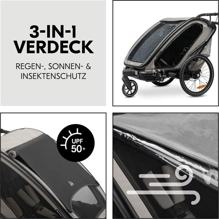Actual product image Hauck 3in1 Fahrradanhänger Bike N Walk Duo für