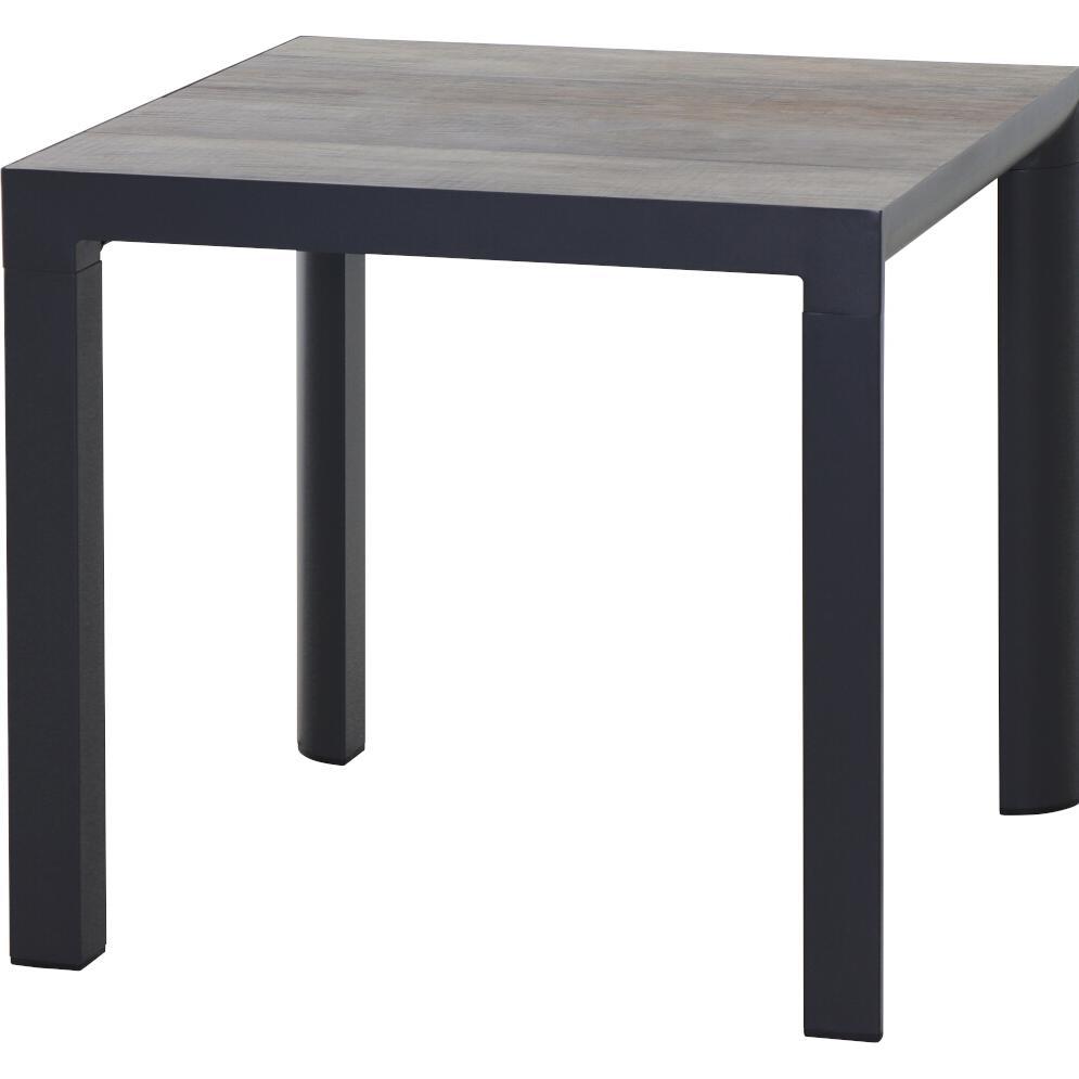 Siena Garden, Gartentisch + Balkontisch, Silva Dining Tisch 80x80cm matt anthrazit / washed grey (80 cm)