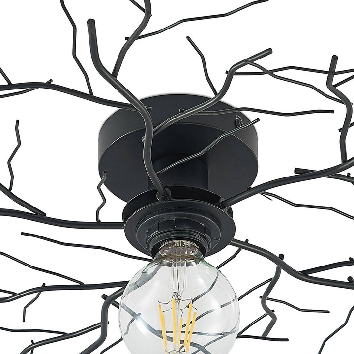 Image du produit Lindby Vetki plafonnier avec décor de branches, noir (E27)