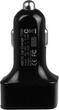 Image du produit Arctic Chargeur de voiture 7200, chargeur de voiture USB à 3 ports.