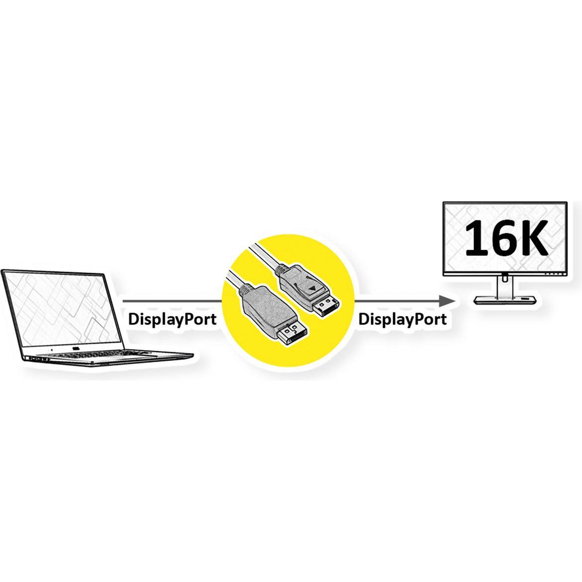 Thumbnail - Roline DisplayPort – DisplayPort (1 m, DisplayPort), Video Kabel