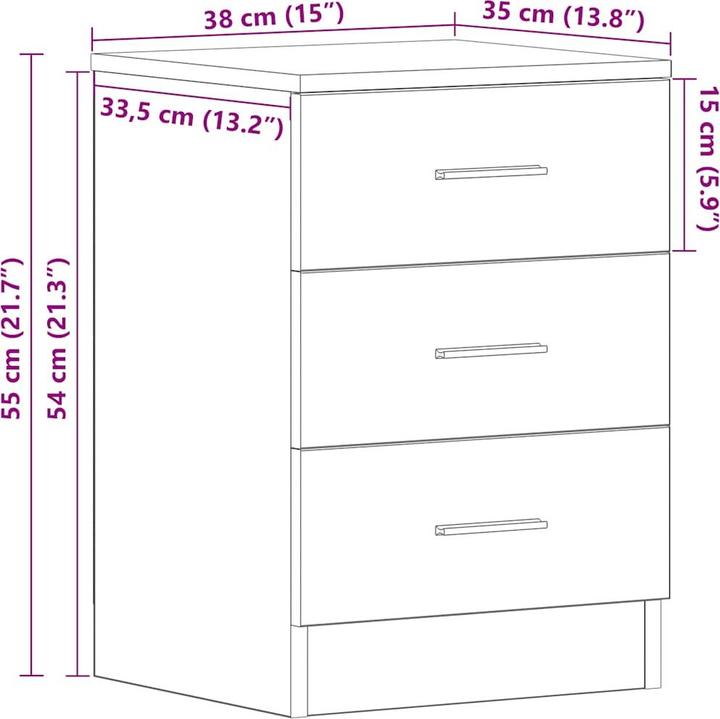 Immagine prodotto vidaXL Nachttisch (38 x 35 x 55 cm)