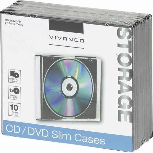 Produktbild Vivanco CD/DVD Slim Case, 10er Pack