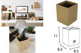 Actual product image Oxford "Savana" pencil holder, made of cardboard, natural, made of recycled cardboard, square, secure stand