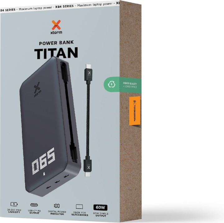 Actual product image Xtorm XB4 Series Titanium (24000 mAh, 60 W, 88.80 Wh)