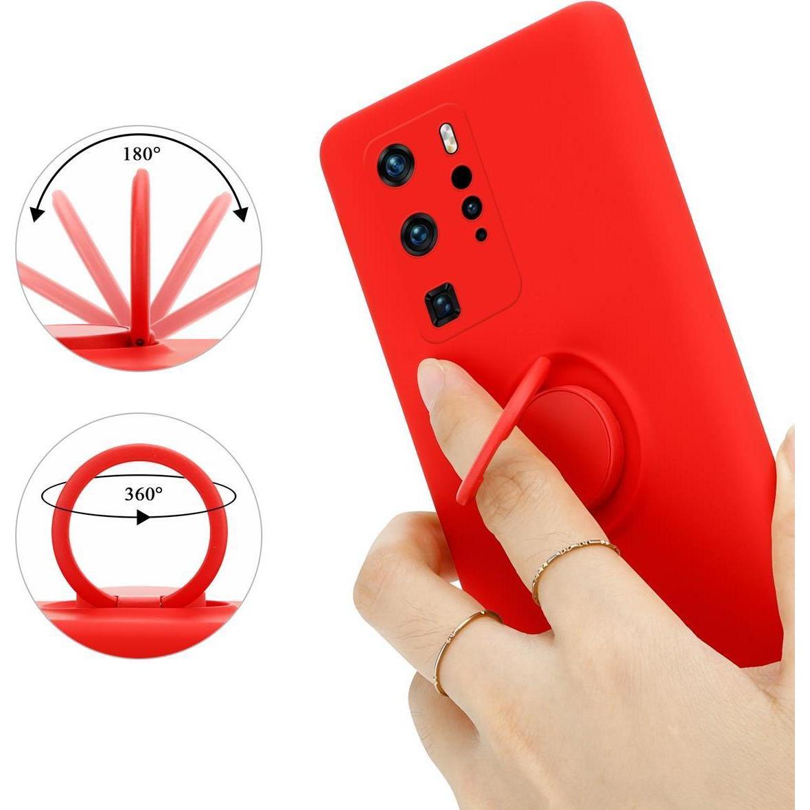 Thumbnail - Cadorabo TPU Liquid Ring Silicone Case Hülle (Huawei P40 Pro+), Smartphone Hülle, Rot