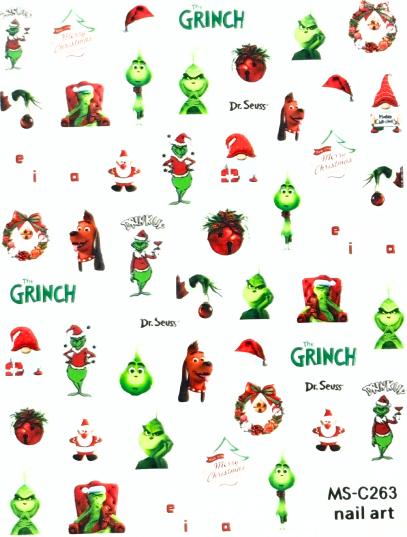 Image du produit Nagellack24 Nail Art Sticker autocollant - The Grinch