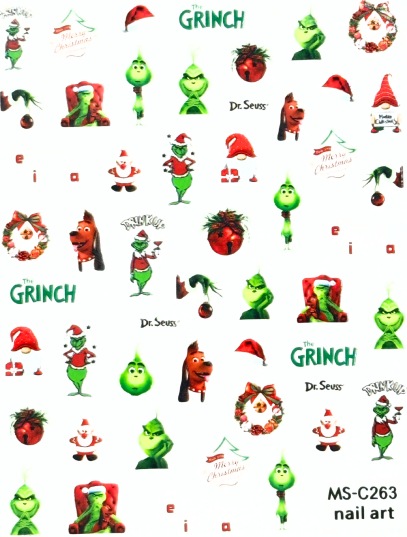 Produktbild Nagellack24 Nail Art Sticker selbstklebend - The Grinch
