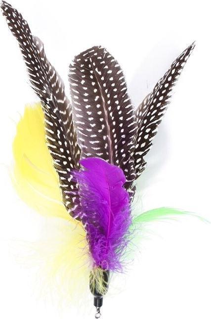 Image du produit Hermex Katzenangel mit Federanhänger Katzenspielzeug Plüschwedel Katzenstab (Jouet à gratter chat)