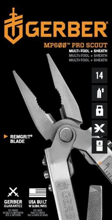 Produktbild Gerber Gear Gerber Schwarz MP600 Pro ScoutNeedlenose, SS, GB (12 Funktionen)