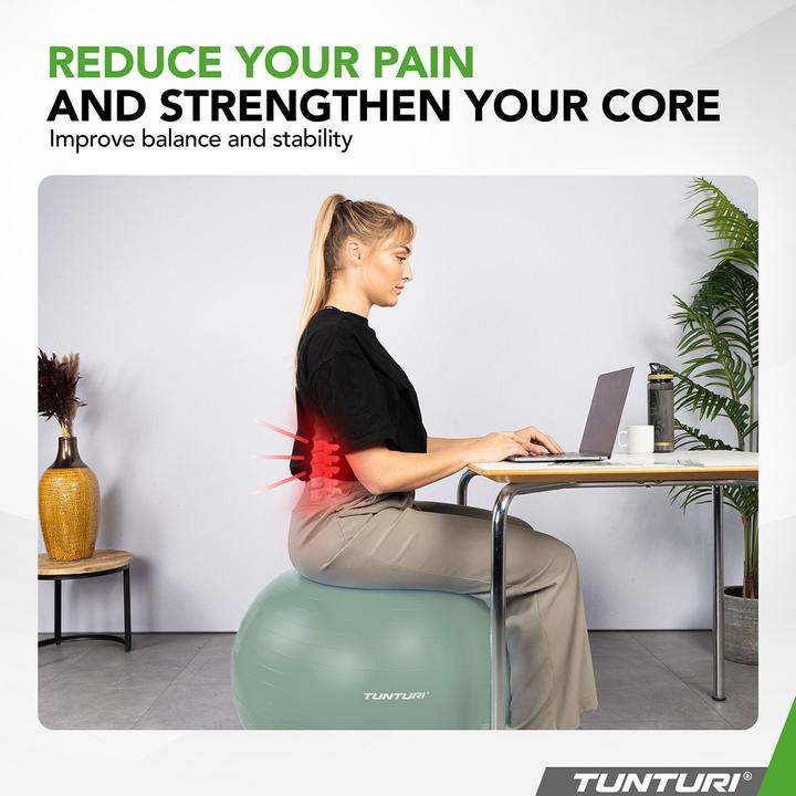 Image du produit Tunturi Gym Ball - Fitnessball reissfest ABS 55 cm Mintgrün (55 cm)