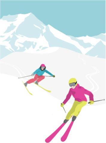 Nobis design Postkarte Skifahrer A6