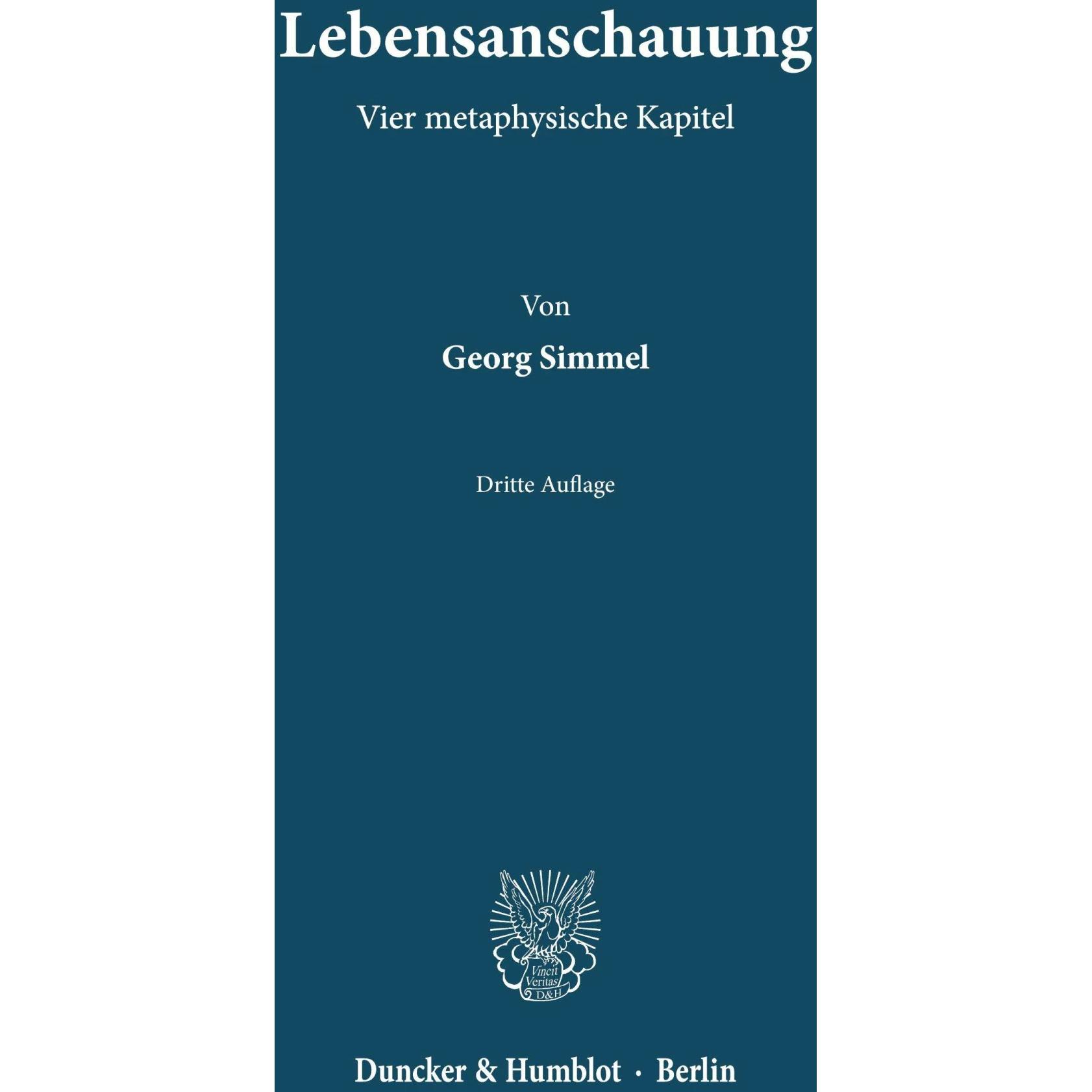 Lebensanschauung, Fachbücher von Georg Simmel
