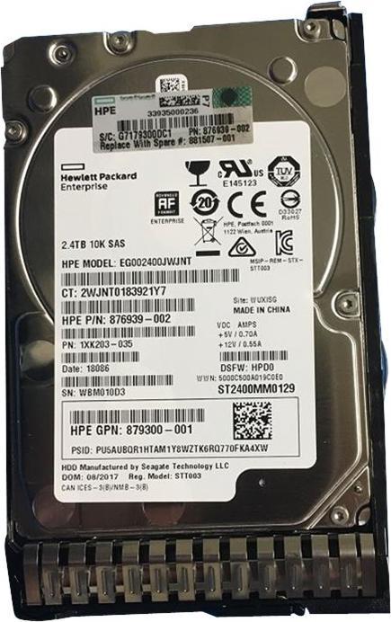 Actual product image HPE HDD 2.4TB 12G 10K SFF SAS SC (2.40 TB, 2.5")