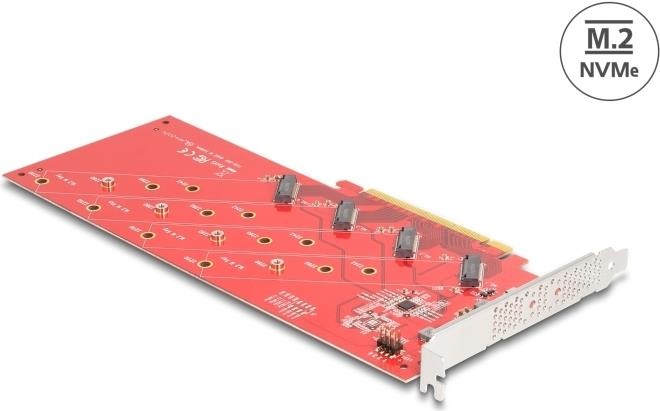 Actual product image Delock PCI Express x16 card to 4 x internal NVMe M.2 Key M 110 mm - Bifurcation
