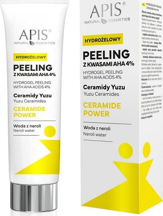 Apis Natural Cosmetics Ceramide Power hydrożelowy peeling do twarzy z kwasami AHA 4% 100ml (Reinigungspeeling, 100 ml)