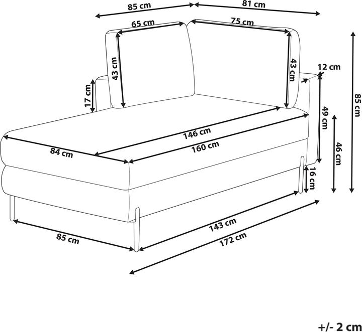 Nährwerte und Zutaten Beliani Rebais (Recamiere)