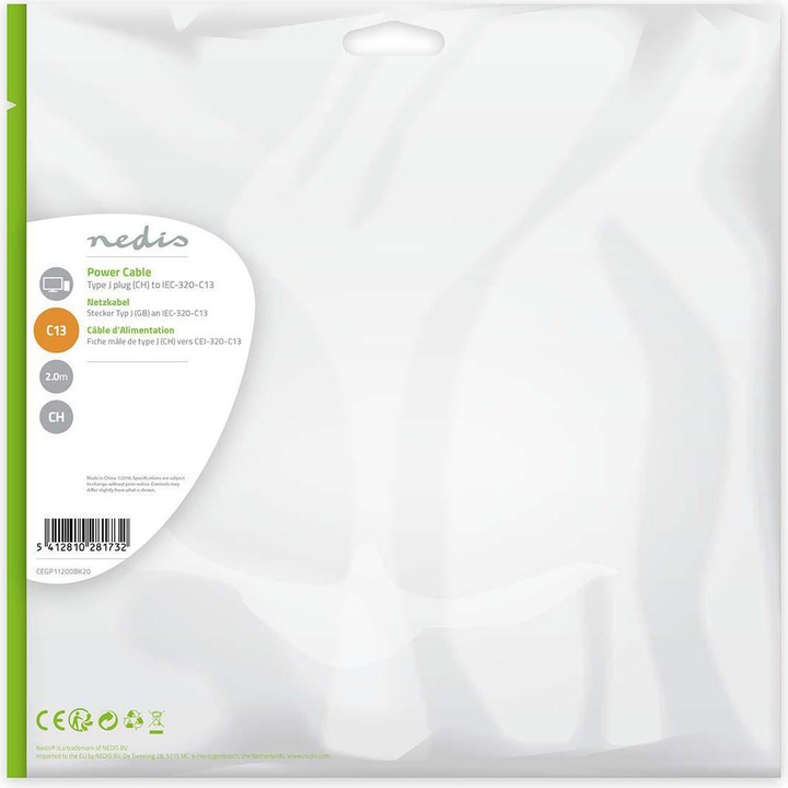Produktbild Nedis CH-Netzkabel (2 m)